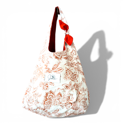 Sac Hobo Toile de Jouy Orangé