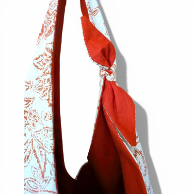 Sac Hobo Toile de Jouy Orangé