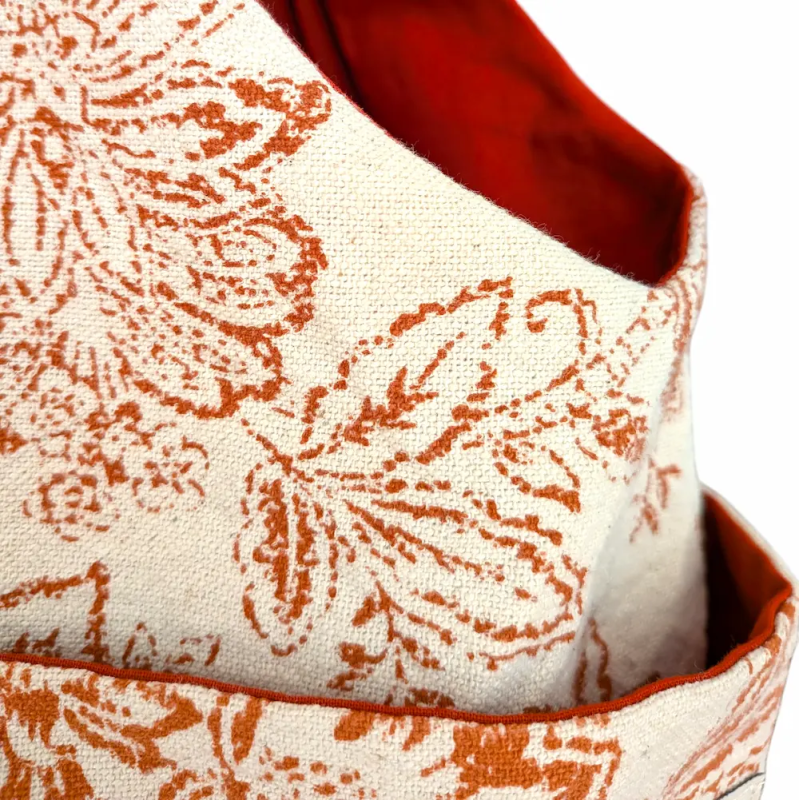 Sac Hobo Toile de Jouy Orangé
