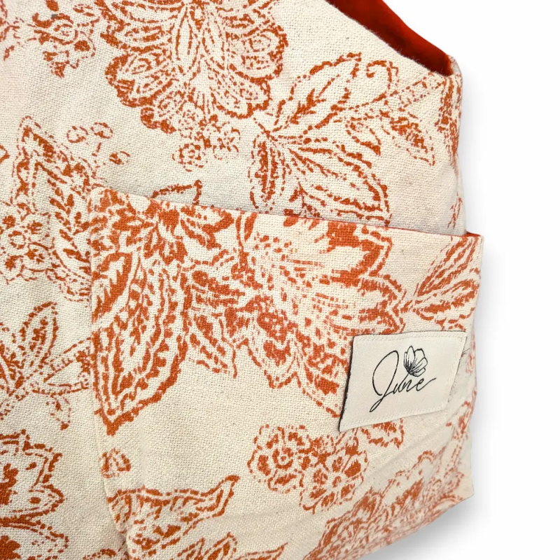 Sac Hobo Toile de Jouy Orangé