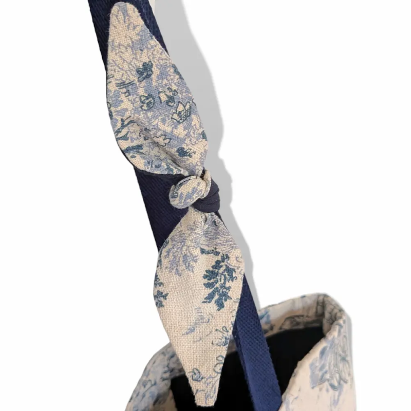 Sac Cabas XL Toile de Jouy Bleue