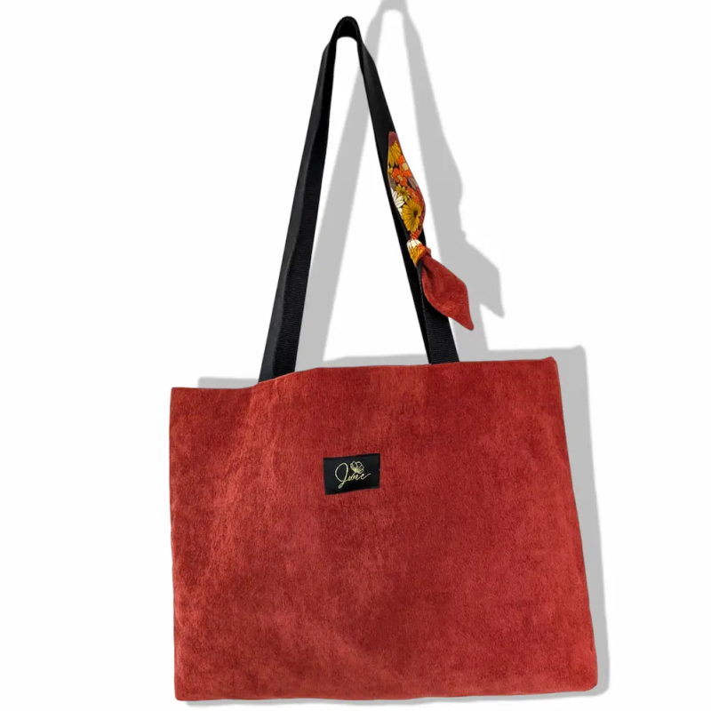 Sac Cabas XL Terracotta Velvet