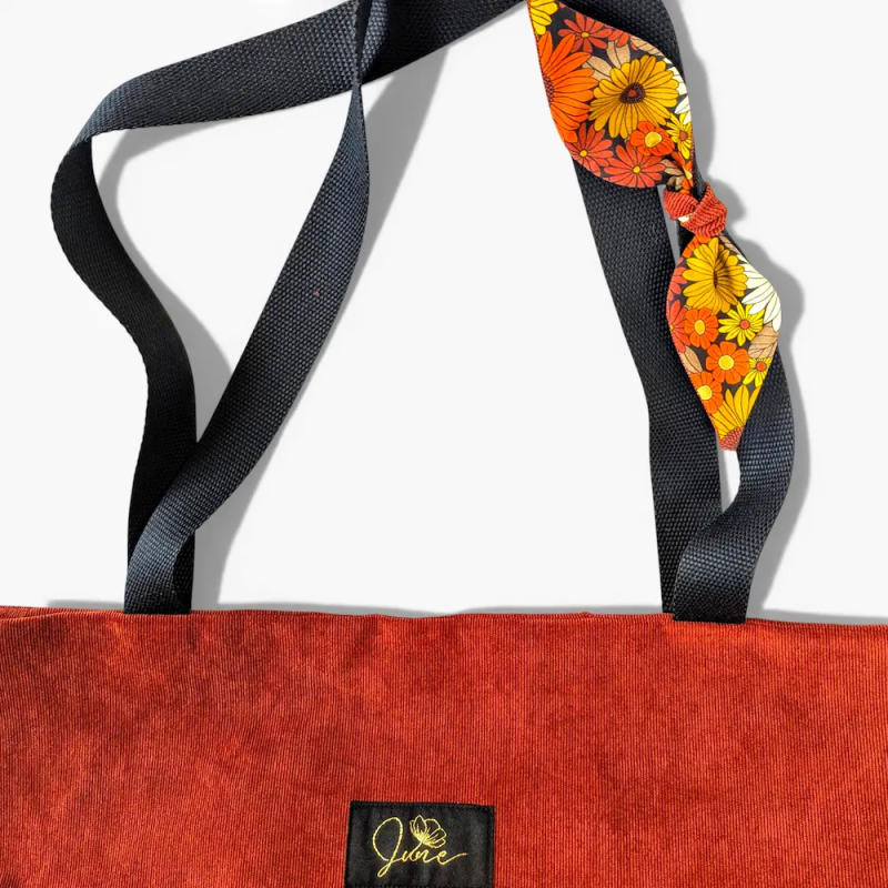 Sac Cabas XL Terracotta Velvet