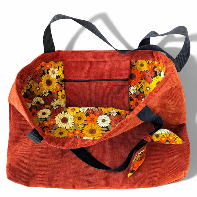 Sac Cabas XL Terracotta Velvet