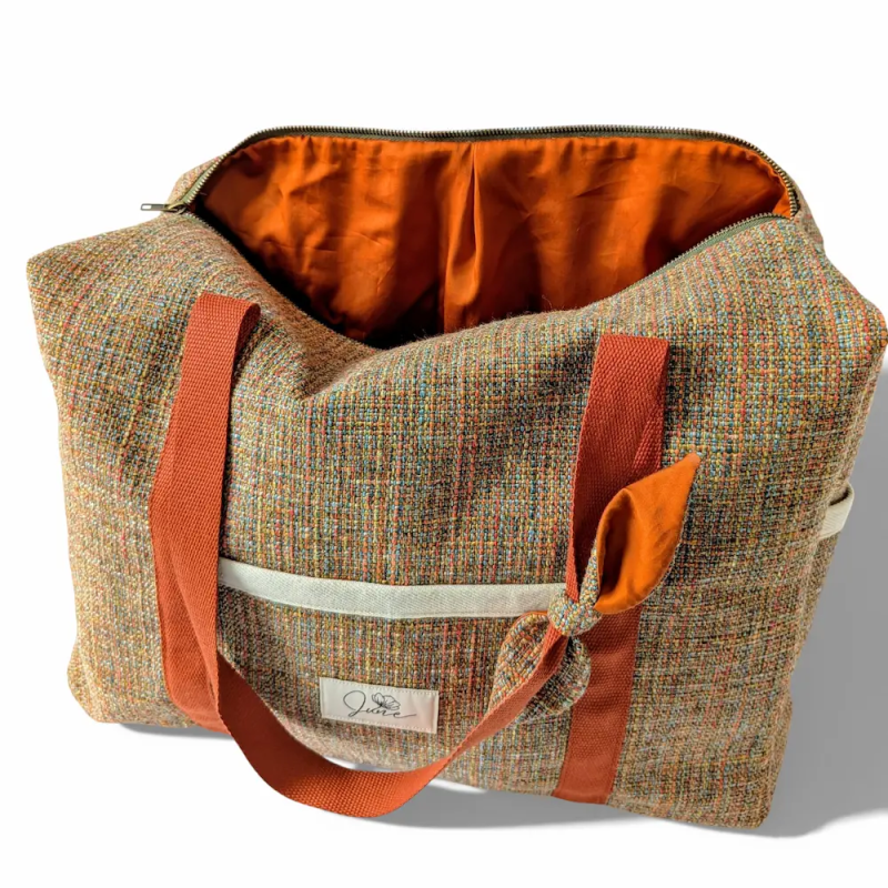 Sac Week-end Tweed orangé