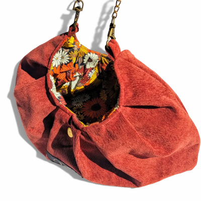 Sac Rétro Terracotta Velvet