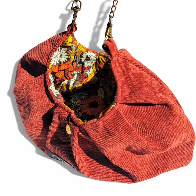 Sac Rétro Terracotta Velvet