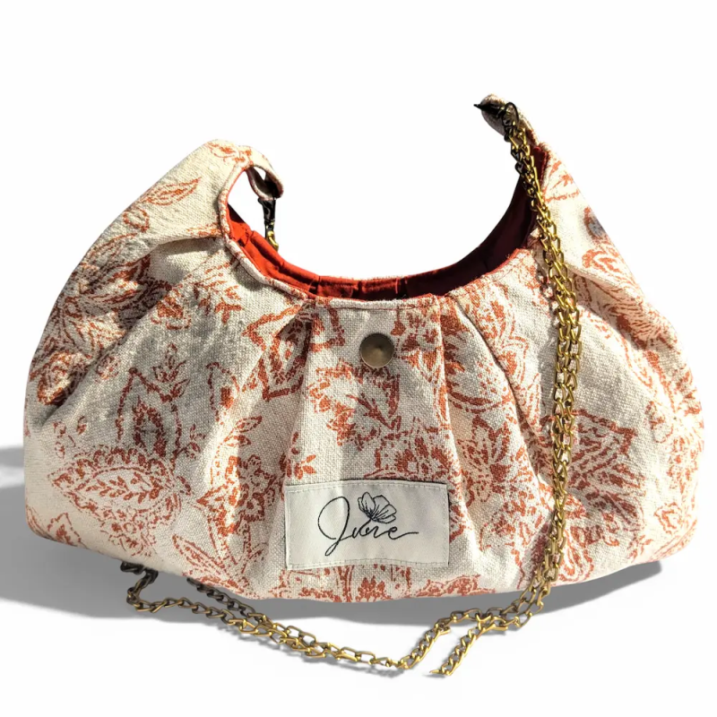 Sac Rétro Toile de Jouy Orangé