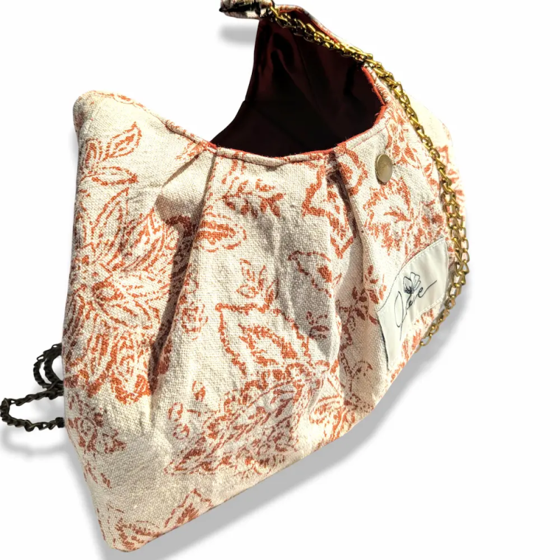 Sac Rétro Toile de Jouy Orangé