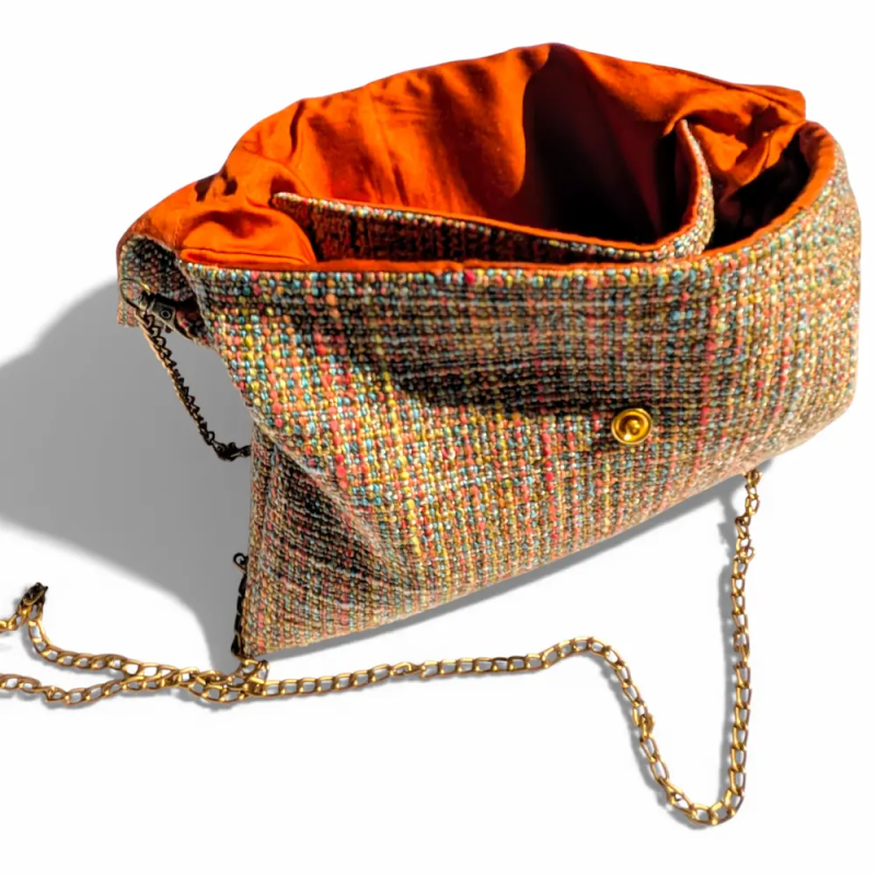 Pochette de soirée Tweed Orangé