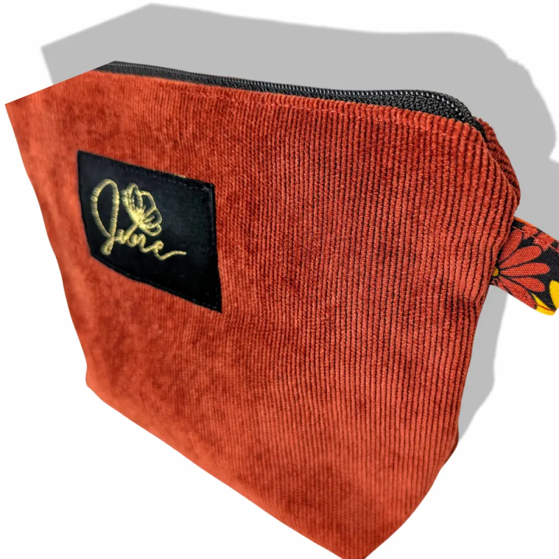 Trousse zippée M Terracotta Velvet