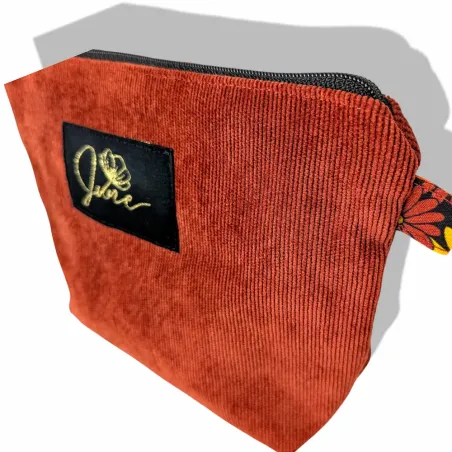 Trousse zippée M Terracotta Velvet