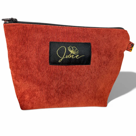 Trousse zippée M Terracotta Velvet
