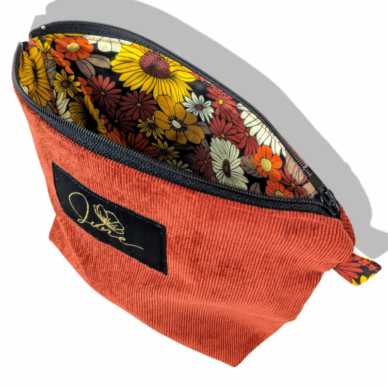 Trousse zippée M Terracotta Velvet