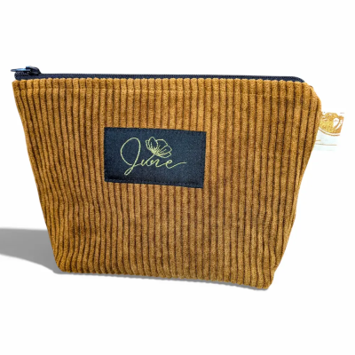 Trousse zippée M Velours Doré