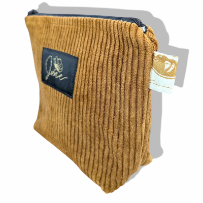 Trousse zippée M Velours Doré