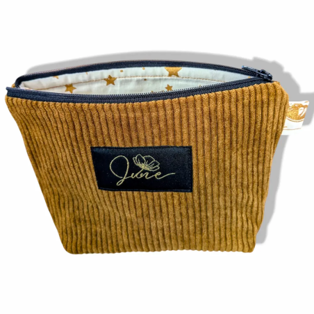 Trousse zippée M Velours Doré