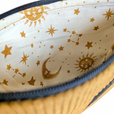 Trousse zippée L Velours doré